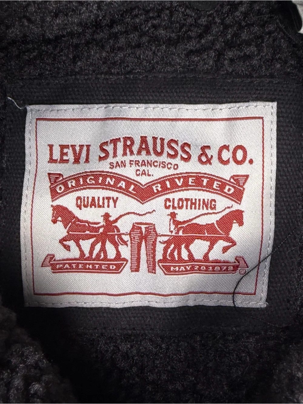 Levi's Black Sherpa-Lined Hooded Jacket Heave canvas